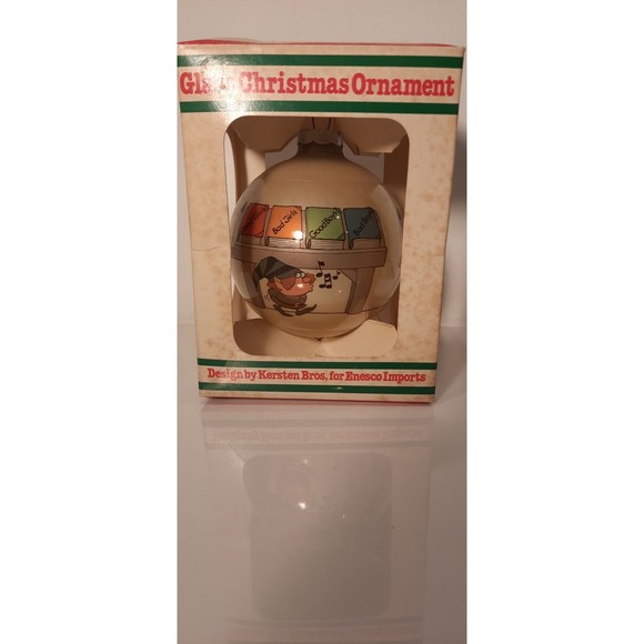 Christmas Ornament Vintage ENSCO in box, elf, stealing bad girl book - Picture 7 of 8